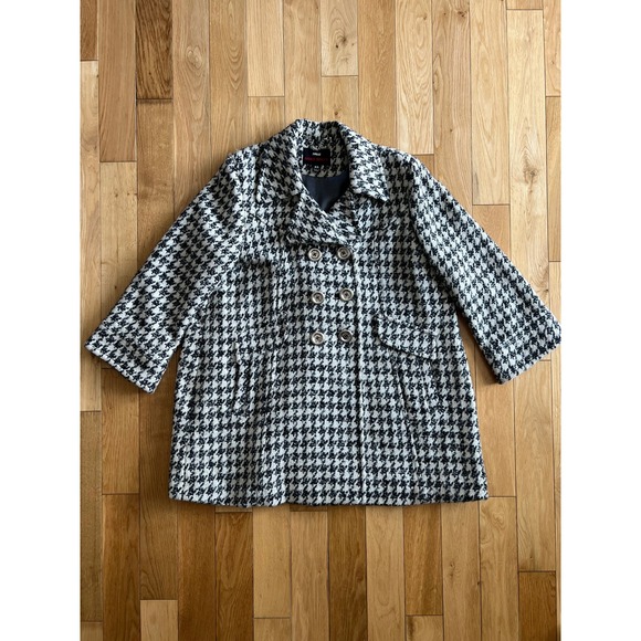 Miss Sixty Jackets & Blazers - Miss Sixty M60 Vintage Y2K‎ Houndstooth Wool Blend Double Breasted Coat Size XL